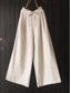 cheap Wide Leg &amp; High Waisted-Women&#039;s Wide Leg Pants Trousers Vacation Vintage Streetwear Full Length High Waist Plain Drawstring Elastic Waist High Cut Comfort Breathability Soft Micro-elastic Vacation Home Street Black Red