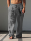 cheap Casual Pants-Men&#039;s Vintage Antelope Linen Pants Pants Trousers Mid Waist Outdoor Daily Wear Streetwear Fall &amp; Winter Regular Fit