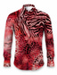 cheap Men&#039;s Printed Shirts-Leopard Animal Fur Pattern Abstract Men&#039;s Shirt Daily Wear Going out Fall &amp; Winter Turndown Long Sleeve Yellow, Pink, Red S, M, L 4-Way Stretch Fabric Shirt