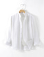 cheap Men&#039;s Linen Shirts-100% Linen Pleated Men&#039;s Shirt Linen Shirt Casual Shirt White Pink Long Sleeve Plain Stand Collar Spring &amp;  Fall Casual Daily Clothing Apparel