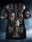 Χαμηλού Κόστους Ανδρικό Γραφικό T-shirt-Γραφική Νεκροκεφαλές Καθημερινά Υψηλής Ποιότητας Ρετρό / Βίντατζ Ανδρικά 3D εκτύπωση Μπλουζάκι Υπαίθρια Αθλήματα Αργίες Εξόδου Κοντομάνικη μπλούζα Ρουμπίνι Θαλασσί Βυσσινί Κοντομάνικο