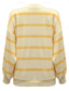 cheap Graphic shop Sweatshirts &amp; Hoodies-Women&#039;s Shirt Blouse Fashion Striped Print Long Sleeve Regular Tops Round Neck Casual Yellow Pink Blue Purple Spring &amp;  Fall