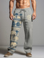 זול מכנסיים רגילים-בגדי ריקוד גברים וינטאג&#039; יום יומי גראפי חיה שבטי מכנסי פשתן מכנסיים מותן בינוני לבוש יומיומי חופשה ליציאה אביב סתיו רגיל