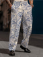 tanie Męskie spodnie plus size-W Tureckie Wzory Zabytkowe Męskie Druk 3D Garnitury Spodnie Na zewnątrz Ulica Odzież do pracy Poliester Czarny Biały Niebieski S M L Wysoki Elastyczność Spodnie