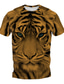 cheap Men&#039;s Graphic Tshirts-Graphic Tiger Daily Designer Retro Vintage Men&#039;s 3D Print T shirt Tee Sports Outdoor Holiday Going out T shirt Brown Gray Short Sleeve Crew Neck Shirt Spring &amp; Summer Clothing Apparel S M L XL 2XL