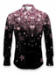 cheap Men&#039;s Printed Shirts-Floral Casual Men&#039;s Shirt Daily Wear Going out Fall &amp; Winter Turndown Long Sleeve Violet, Black, Pink S, M, L 4-Way Stretch Fabric Shirt
