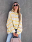 cheap Graphic shop Sweatshirts &amp; Hoodies-Women&#039;s Shirt Blouse Fashion Striped Print Long Sleeve Regular Tops Round Neck Casual Yellow Pink Blue Purple Spring &amp;  Fall
