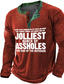 tanie T-shirty męskie z nadrukiem-Graficzny Litera Moda Codzienny Męskie Druk 3D Koszula Henley Codzienny Święto Wyjściowe Podkoszulek Czerwony Długi rękaw Henley Koszula Wiosna i jesień Odzież S M L XL XXL 3XL 4XL