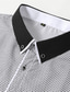 cheap Men&#039;s Casual Shirts-Men&#039;s Shirt Button Up Shirt Casual Shirt White Wine Navy Blue Long Sleeve Geometric Lapel Daily Vacation Patchwork Clothing Apparel Fashion Casual Comfortable