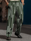ieftine pantaloni casual grafici-Geometrie Epocă Bărbați Imprimare 3D Pantaloni În aer liber Stradă Purtați-vă la muncă Poliester Negru Alb Bleumarin S M L Înalt Elasticitate Pantaloni