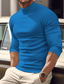cheap Men&#039;s Casual T-shirts-Men&#039;s T shirt Tee Tee Top Long Sleeve Shirt Plain Turtleneck Street Vacation Long Sleeve Clothing Apparel Fashion Designer Basic