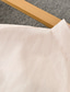 abordables camisas de lino para hombre-100% Lino Plisado Hombre Camisa camisa de lino Camisa casual Blanco Rosa Manga Larga Plano Escote Chino Primavera &amp; Otoño Casual Diario Ropa