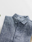 رخيصةأون قمصان الكتان الرجالية-100% كتان رجالي قميص قميص كتان قميص غير رسمي أزرق رمادي كم طويل سهل Lapel ربيع &amp; الصيف فضفاض مناسب للبس اليومي ملابس