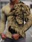 Χαμηλού Κόστους Ανδρικό Γραφικό T-shirt-Γραφική Ζώο Λιοντάρι Μοντέρνα Υψηλής Ποιότητας Καθημερινό Ανδρικά 3D εκτύπωση Πουκάμισο Henley Μπλουζάκι βάφλα Υπαίθρια Αθλήματα Αργίες Φεστιβάλ Κοντομάνικη μπλούζα Θαλασσί Πράσινο του τριφυλλιού Χακί