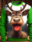 cheap Graphic Hoodies-Graphic Elk Men&#039;s Fashion 3D Print Pullover Sweatshirt Holiday Vacation Sweatshirts Light Green Red Long Sleeve Crew Neck Print Spring &amp;  Fall Designer Hoodie Sweatshirt