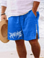 cheap Men&#039;s Shorts-Men&#039;s Shorts Summer Shorts Beach Shorts Zipper Drawstring Elastic Waist Abstract Comfort Breathable Short Daily Holiday Going out Cotton Blend Hawaiian Casual Army Green Royal Blue