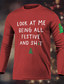 cheap Men&#039;s Christmas T shirt-Christmas Tree Letter Merry Christmas Black White Red T shirt Tee Men&#039;s Graphic Cotton Shirt Vintage Basic Shirt Long Sleeve Comfortable Tee Sports Outdoor Holiday Spring Fall Fashion Designer