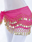 preiswerte Bauchtanzkleidung-Bauchtanz-Hüftschal mit Münzen-Pailletten-Frauen-Trainings-Chiffon / Ballsaal-Goldmünzgürtel