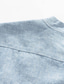 economico camicie di lino da uomo-100% lino Per uomo Camicia camicia di lino Maglietta informale Camicia estiva Bianco Blu Beige Manica corta Liscio Colletto alla coreana Estate Informale Giornaliero Abbigliamento