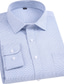 preiswerte Formelle Hemden-Herren Hellrosa Hellblau Schwarz Langarm Streifen Hemdkragen Ganzjährig Büro &amp; Karriere Freizeitskleidung Bekleidung Bedruckt