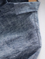 abordables camisas de lino para hombre-100% Lino Hombre Camisa camisa de lino Camisa casual Azul Piscina Gris Manga Larga Plano Diseño Primavera &amp; Otoño Casual Diario Ropa