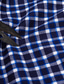 baratos Camisas Vestido-Homens Shacket Azul marinho + branco Vermelho Escuro Amarelo Manga Longa Xadrez / listrado / divisa Colarinho Clássico Outono/Inverno Férias Vestuário corporativo Roupa Imprimir