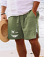 baratos Calções para Homem-Homens Calção Shorts de verão Shorts de praia Zíper Com Cordão Cintura elástica Desenho Animado Conforto Respirável Curto Diário Feriado Para Noite Misto de Algodão Havaiana Casual Verde Tropa Azul