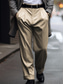 abordables pantalons habillés-Homme pantalon de costume Pantalon Pantalon plissé Pantalon de costume Poche Plein Confort Respirable Extérieur du quotidien Sortie Mode Décontractées Noir Kaki