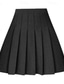 cheap Plain Skirts-Women&#039;s A Line Above Knee High Waist Skirts Pleated Solid Colored Homecoming Casual Daily Spring &amp;  Fall Fashion Apricot Black Brown Grey