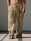 cheap Casual Pants-Men&#039;s Vintage Eye Linen Pants Pants Trousers Mid Waist Outdoor Daily Wear Streetwear Fall &amp; Winter Regular Fit