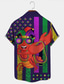 olcso Nyomott férfi ingek-farsangi garnéla művészi férfi ing napi viselet ősz / ősz lehajtható rövid ujjú lila s, m, l 4 irányban sztreccs szövet
