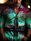 cheap Men&#039;s Printed Shirts-Color Block Colorful Artistic Abstract Men&#039;s Shirt Daily Wear Going out Fall &amp; Winter Turndown Long Sleeve Yellow, Green S, M, L 4-Way Stretch Fabric Shirt