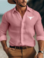 cheap Men&#039;s Printed Shirts-Men&#039;s Polyester Linen Shirt Linen Shirt Faith Dallas Cowboys Print Long Sleeve Lapel Black, White, Pink Shirt Outdoor Daily Vacation
