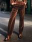 tanie Chinosy-Męskie Garnitury Spodnie Spodnie garniturowe Aksamitne spodnie Przednia kieszeń Prosta noga Równina Komfort Biznes Codzienny Święto Moda Szykowne i nowoczesne Czarny Brązowy