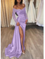 cheap Evening Dresses-TS Mermaid Evening Gown Sequin Dress Formal Wedding Guest Court Train Long Sleeve Off Shoulder Fall Wedding Reception Satin with Ruched Slit Masquerade Dress 2024