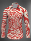 billiga Skjortor med tryck för män-3D Print Abstrakt Herr Skjorta Dagliga kläder Utekväll Höst vinter Nedvikt Långärmad Vit, Rubinrött, Purpur S, M, L 4-vägs stretchtyg Skjorta