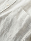 abordables camisas de lino para hombre-100% Lino Bolsillo Hombre Camisa camisa de lino Camisa casual Negro Blanco Azul Marino Manga Larga Plano Diseño Primavera &amp; Otoño Casual Diario Ropa