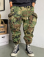 billige Cargobukser-Herre Cargo-bukser Cargo bukser Camo bukser Lomme Camouflage Komfort Åndbart udendørs Daglig I-byen-tøj Mode Afslappet militærgrøn