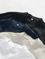 cheap Men&#039;s Linen Shirts-100% Linen Front Pocket Men&#039;s Shirt Linen Shirt Casual Shirt Black White Navy Blue Long Sleeve Plain Stand Collar Spring &amp;  Fall Casual Daily Clothing Apparel