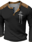 Χαμηλού Κόστους Ανδρικό Γραφικό T-shirt-Γραφική Συνδυασμός Χρωμάτων Πίστη Μοντέρνα Υψηλής Ποιότητας Καθημερινό Ανδρικά 3D εκτύπωση Πουκάμισο Henley Μπλουζάκι βάφλα Υπαίθρια Αθλήματα Αργίες Φεστιβάλ Κοντομάνικη μπλούζα