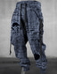cheap Graphic Sweatpants-Graffiti Compass Vintage Men&#039;s 3D Print Sweatpants Joggers Pants Trousers Outdoor Street Casual Daily Polyester Blue Green Khaki S M L Mid Waist Elasticity Pants