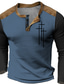 Χαμηλού Κόστους Ανδρικό Γραφικό T-shirt-Γραφική Συνδυασμός Χρωμάτων Πίστη Μοντέρνα Υψηλής Ποιότητας Καθημερινό Ανδρικά 3D εκτύπωση Πουκάμισο Henley Μπλουζάκι βάφλα Υπαίθρια Αθλήματα Αργίες Φεστιβάλ Κοντομάνικη μπλούζα