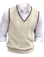 cheap Men&#039;s Pullover Sweater-Men&#039;s Sweater Vest Pullover Sweater Jumper Knit Sweater Ribbed Cable Knit Regular Knitted Plain V Neck Keep Warm Modern Contemporary Daily Wear Going out Clothing Apparel Fall Winter White Wine M L XL