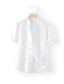 baratos camisas de linho masculinas-100% Linho Homens Camisa Social camisa de linho Camisa casual camisa de verão Preto Branco Bege Manga Curta Tecido Colarinho Chinês Verão Casual Diário Roupa