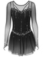 baratos Vestidos de Patinação Artística-Vestidos para Patinação Artística Mulheres Para Meninas Patinação no Gelo Vestidos Cinza escuro Violeta Roxo Com Transparência Elastano Elasticidade Alta Treino Ensaio / Prática Competição Roupa para