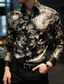 cheap Men&#039;s Printed Shirts-Floral Casual Men&#039;s Shirt Daily Wear Weekend Fall &amp; Winter Turndown Long Sleeve Black, Yellow, Red S, M, L 4-Way Stretch Fabric Shirt Easter
