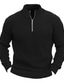 cheap Men&#039;s Pullover Sweater-Men&#039;s Knitwear Pullover Ribbed Knit Regular Basic Plain Quarter Zip Keep Warm Modern Contemporary Daily Wear Going out Clothing Apparel Fall Winter Black White M L XL