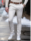 tanie Chinosy-Męskie Spodnie Typu Chino Spodnie chinosy Kieszeń Równina Komfort Oddychający Na zewnątrz Codzienny Wyjściowe Mieszanka bawełny Moda Codzienny Czarny Biały