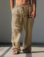 voordelige casual broek-Voor heren Vintage Slang Linnen broek Broeken Medium Taille Buiten Alledaagse kleding Streetwear Herfst winter Normale pasvorm