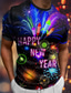 cheap Men&#039;s Graphic Tshirts-Graphic Letter Fireworks Daily Designer Retro Vintage Men&#039;s 3D Print T shirt Tee Sports Outdoor Holiday Going out New Year T shirt Blue Brown Green Short Sleeve Crew Neck Shirt Spring &amp; Summer